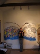 Cecelia Kane with Transition Wings in progress at Hambidge Center, Rabun Gap GA, 2009